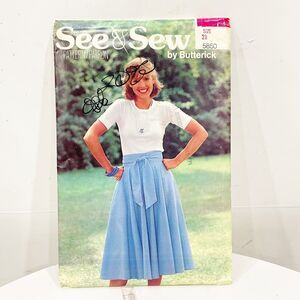 UNCUT New Vintage 70s See‎ & Sew Butterick Sewing Pattern 5850 High waist Skirt
